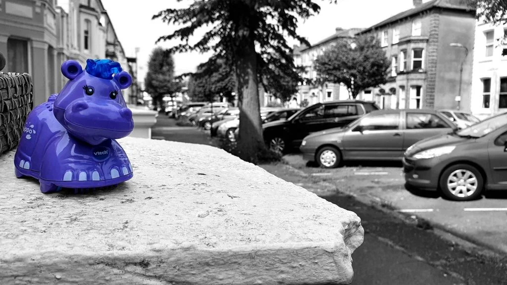 Purple hippo look-out. Hove, Sussex