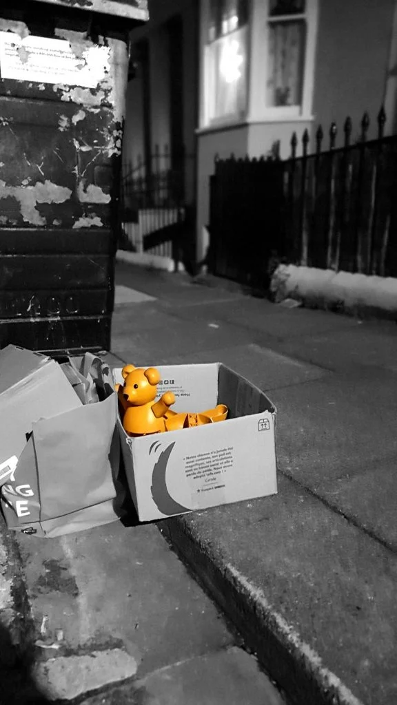 Boxed up Bear, Hove, Sussex