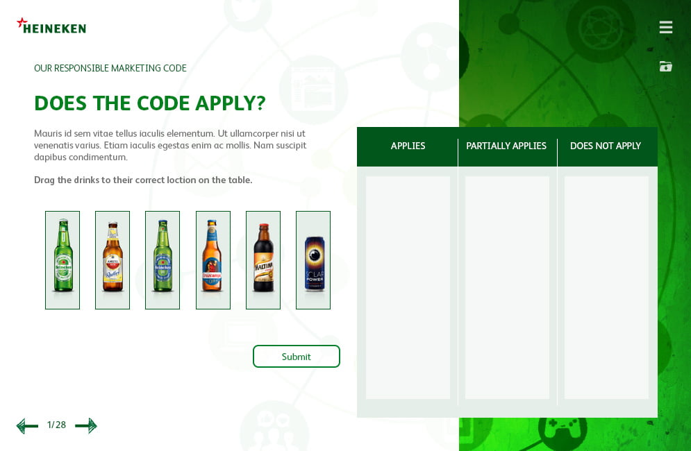 Heineken elearning project page
