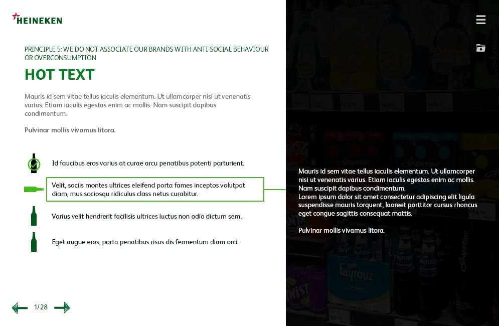 Heineken elearning project page